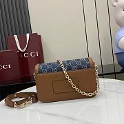 Kitlife Gucci Go Shoulder Bag Brown & Blue Denim GG Canvas 826761 21.5x14x9cm - 4