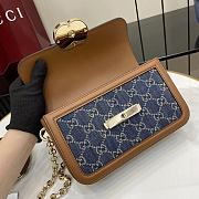 Kitlife Gucci Go Shoulder Bag Brown & Blue Denim GG Canvas 826761 21.5x14x9cm - 2