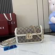 Kitlife Gucci Go Shoulder Bag White & Beige GG Canvas 826761 21.5x14x9cm - 1