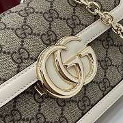 Kitlife Gucci Go Shoulder Bag White & Beige GG Canvas 826761 21.5x14x9cm - 2