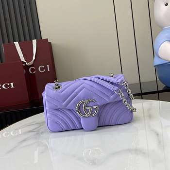 Kitlife Gucci GG Marmont Shoulder Bag Purple 826761 21.5x14x9cm