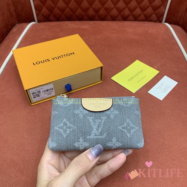 Kitlife Louis Vuitton Key Pouch Grey Monogram Denim M13208 12x7x1.5cm - 1