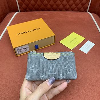 Kitlife Louis Vuitton Key Pouch Grey Monogram Denim M13208 12x7x1.5cm