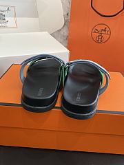 Kitlife Hermes Chypre Sandals Green & Blue Suede Leather - 4