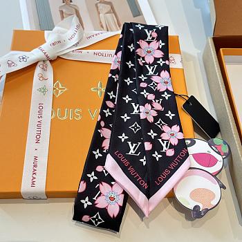 Kitlife Louis Vuitton Long Silk Twilly Cherry Blossom Scarf 120x5cm