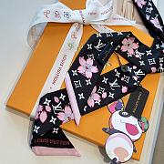 Kitlife Louis Vuitton Long Silk Twilly Cherry Blossom Scarf 120x5cm - 5