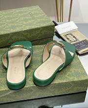  Kitlife Gucci Blondie GG Thong Sandals Slides Green - 4