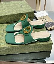  Kitlife Gucci Blondie GG Thong Sandals Slides Green - 2