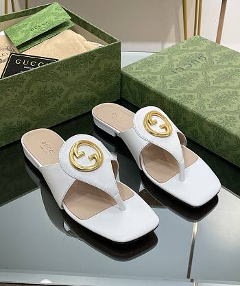 Kitlife Gucci Blondie GG Thong Sandals Slides White