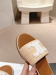 Kitlife Celine Arc de Triomphe Straw Slides White Logo - 6