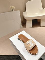 Kitlife Celine Arc de Triomphe Straw Slides White Logo - 3