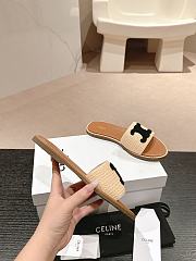 Kitlife Celine Arc de Triomphe Straw Slides Black Logo  - 6