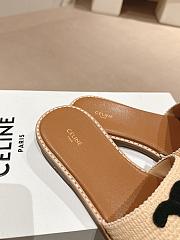 Kitlife Celine Arc de Triomphe Straw Slides Black Logo  - 5