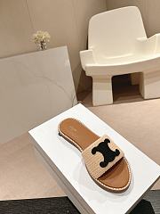 Kitlife Celine Arc de Triomphe Straw Slides Black Logo  - 2