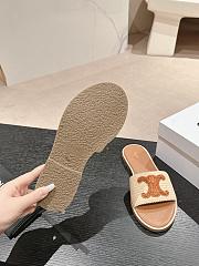 Kitlife Celine Arc de Triomphe Straw Slides Brown Logo - 4
