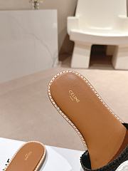 Kitlife Celine Arc de Triomphe Straw Slides Black and White Logo - 5