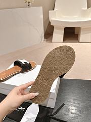 Kitlife Celine Arc de Triomphe Straw Slides Black and White Logo - 3