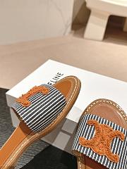 Kitlife Celine Arc de Triomphe Straw Slides Blue & Brown Logo - 4