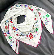Kitlife Louis Vuitton x TM Monogram Superflat Flowers Scarf 90x90cm - 3