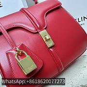 Kitlife C­eli­ne Small Classique 16 Bag Smooth Calfskin Shoulder Bag Red 197983 23x19x10.5cm - 6