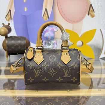 Kitlife Louis Vuitton Nano Speedy Bag Brown Monogram Canvas M81085 16x10x7.5cm