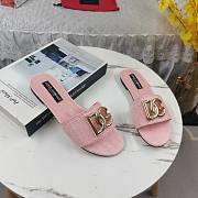 Kitlife Dolce & Gabbana DG-plaque Raffia Slippers Pink - 6