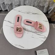 Kitlife Dolce & Gabbana DG-plaque Raffia Slippers Pink - 5
