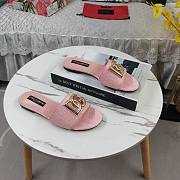 Kitlife Dolce & Gabbana DG-plaque Raffia Slippers Pink - 2