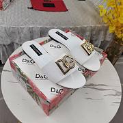 Kitlife Dolce & Gabbana DG-plaque Raffia Slippers White - 6