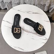 Kitlife Dolce & Gabbana DG-plaque Raffia Slippers Black - 3