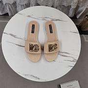 Kitlife Dolce & Gabbana DG-plaque Raffia Slippers Beige - 1