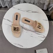 Kitlife Dolce & Gabbana DG-plaque Raffia Slippers Beige - 6