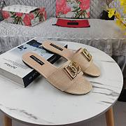 Kitlife Dolce & Gabbana DG-plaque Raffia Slippers Beige - 4