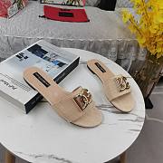 Kitlife Dolce & Gabbana DG-plaque Raffia Slippers Beige - 3