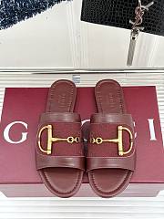 Kitlife Gucci Slide Sandal With Horsebit Red Leather - 1