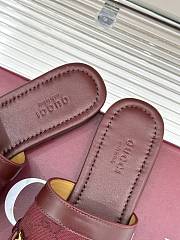 Kitlife Gucci Slide Sandal With Horsebit Red Leather - 2
