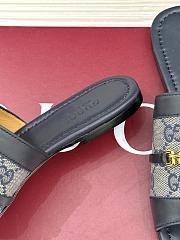 Kitlife Gucci Slide Sandal With Horsebit Dark Blue Leather - 3