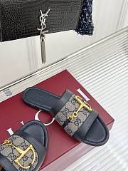 Kitlife Gucci Slide Sandal With Horsebit Dark Blue Leather - 2