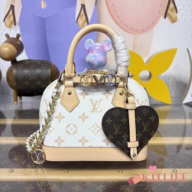 Kitlife Louis Vuitton Nano Alma Bag White & Beige Monogram Canvas M14339 18x12x8cm - 1