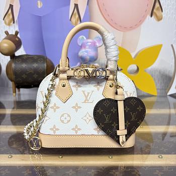 Kitlife Louis Vuitton Nano Alma Bag White & Beige Monogram Canvas M14339 18x12x8cm