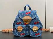 Kitlife Louis Vuitton x TM Venice Backpack With Cherry Blue Monogram Denim M13679 24x26x7cm - 1