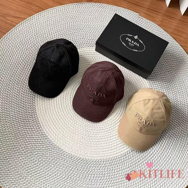Kitlife Prada Baseball Cap in Black / Burgundy / Beige - 1
