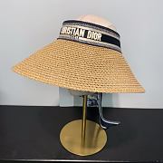 Kitlife Dior D-Ocean Visor with Mitzah Straw With Blue and White Embroidered Band - 1