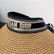 Kitlife Dior D-Ocean Visor with Mitzah Straw With Blue and White Embroidered Band - 4