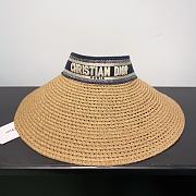 Kitlife Dior D-Ocean Visor with Mitzah Straw With Blue and White Embroidered Band - 3