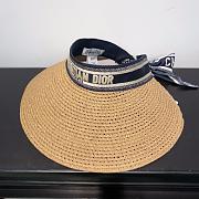 Kitlife Dior D-Ocean Visor with Mitzah Straw With Blue and White Embroidered Band - 2