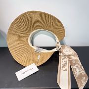 Kitlife Dior D-Ocean Visor with Mitzah Straw With Beige and White Embroidered Band - 6
