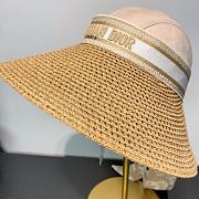 Kitlife Dior D-Ocean Visor with Mitzah Straw With Beige and White Embroidered Band - 5