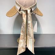Kitlife Dior D-Ocean Visor with Mitzah Straw With Beige and White Embroidered Band - 2