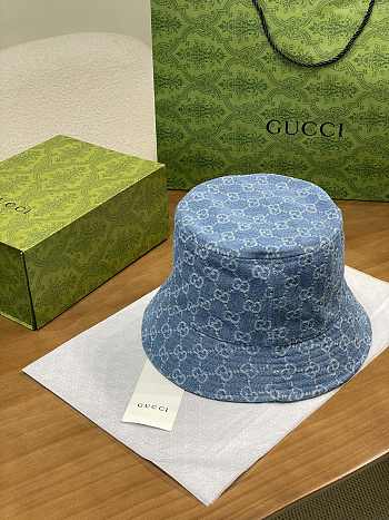 Kitlife Gucci Blue Denim GG Jacquard Bucket Hat